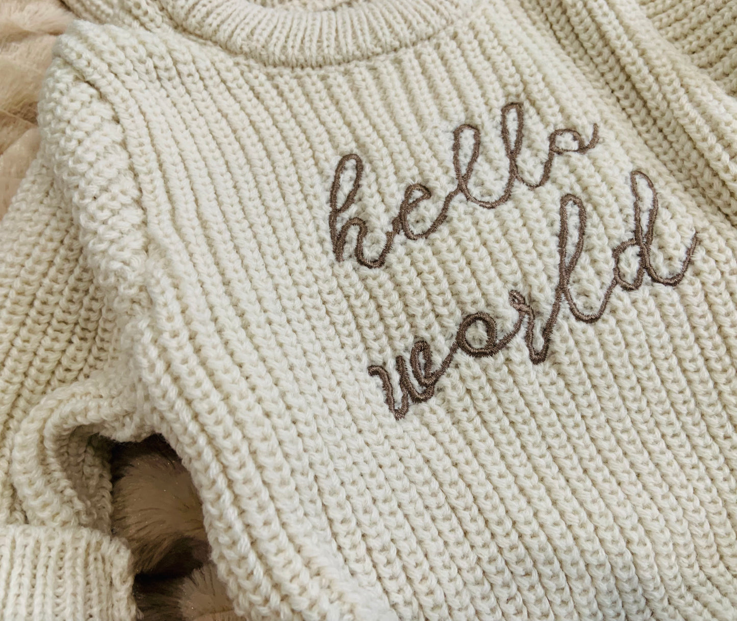 Hello World Knitted Romper & Hat Set